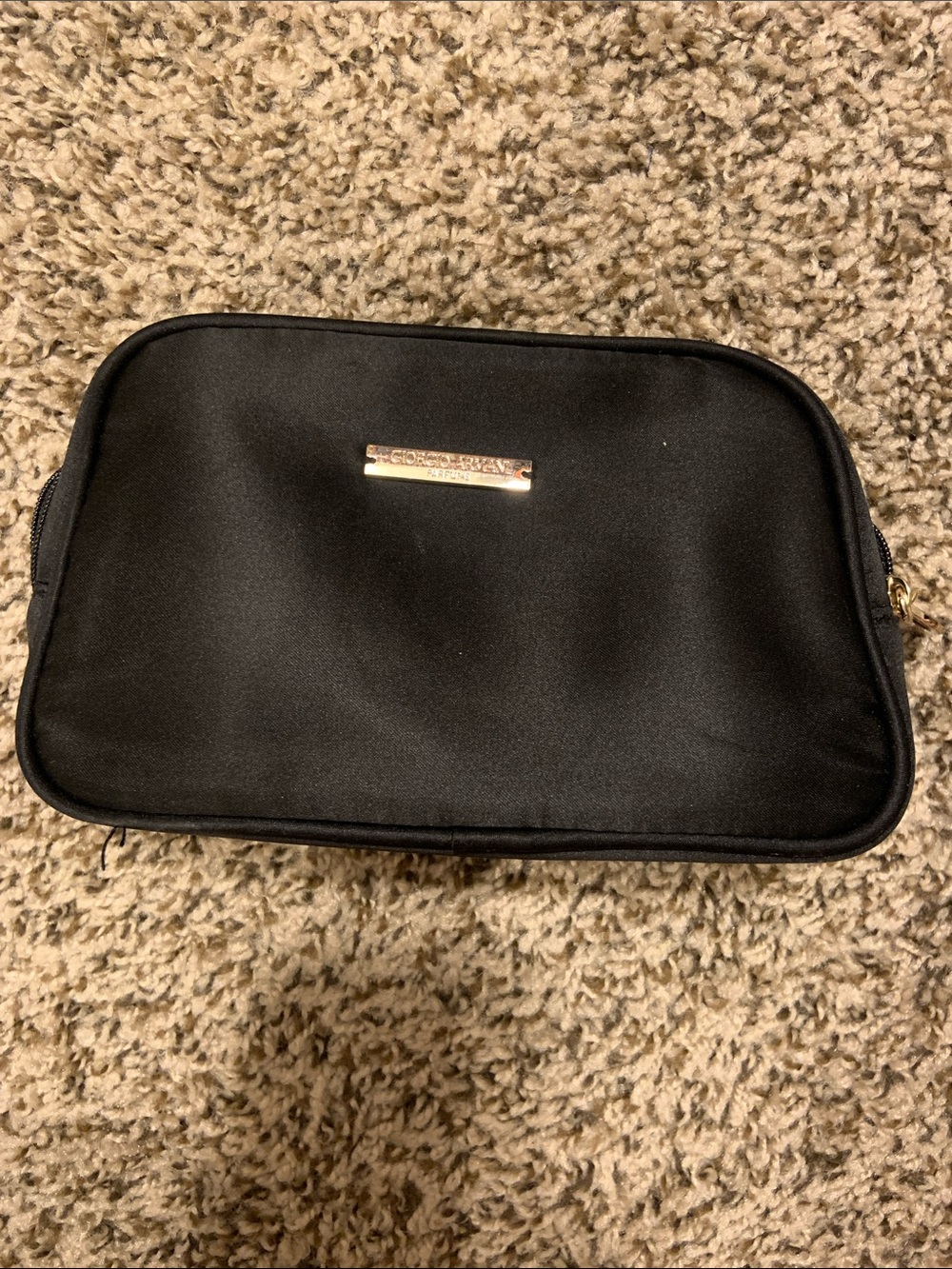 Giorgio Armani Travel Pouch with Gold Logo Plate